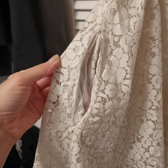 Talula Lace Skater Cream Dress - Picture 8 of 9